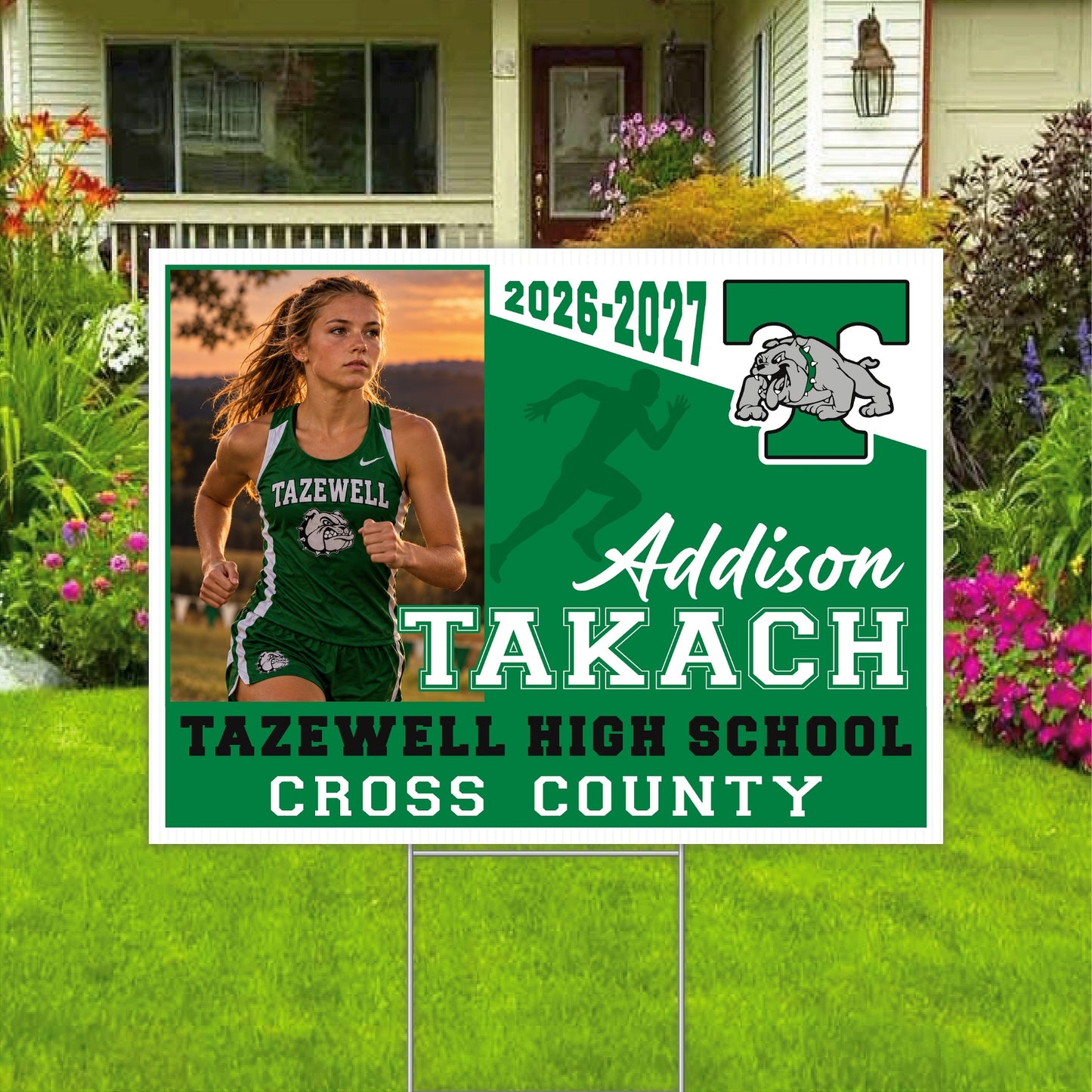 Tazewell High School Cross Country custom yard sign