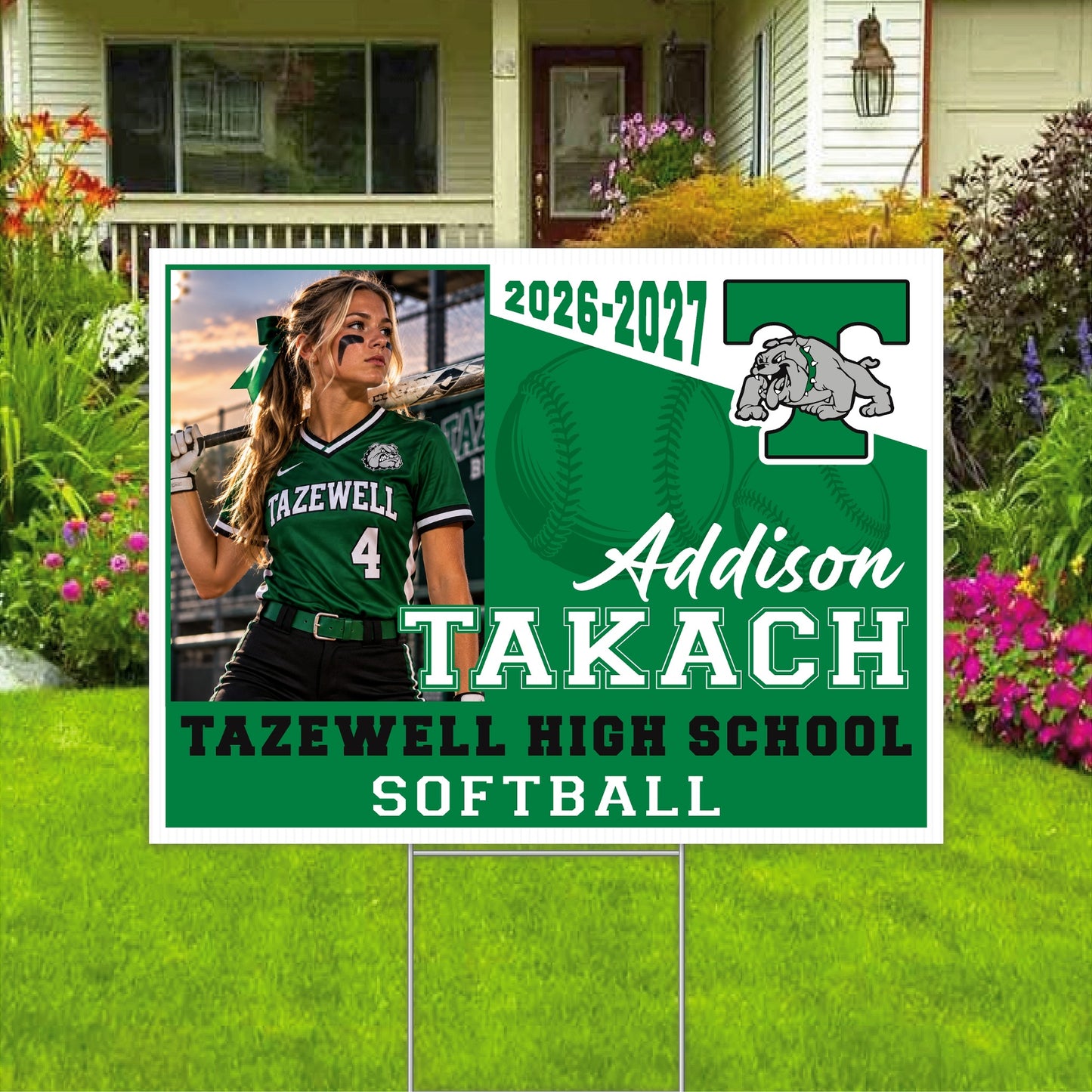 Tazewell High School Softball custom yard sign