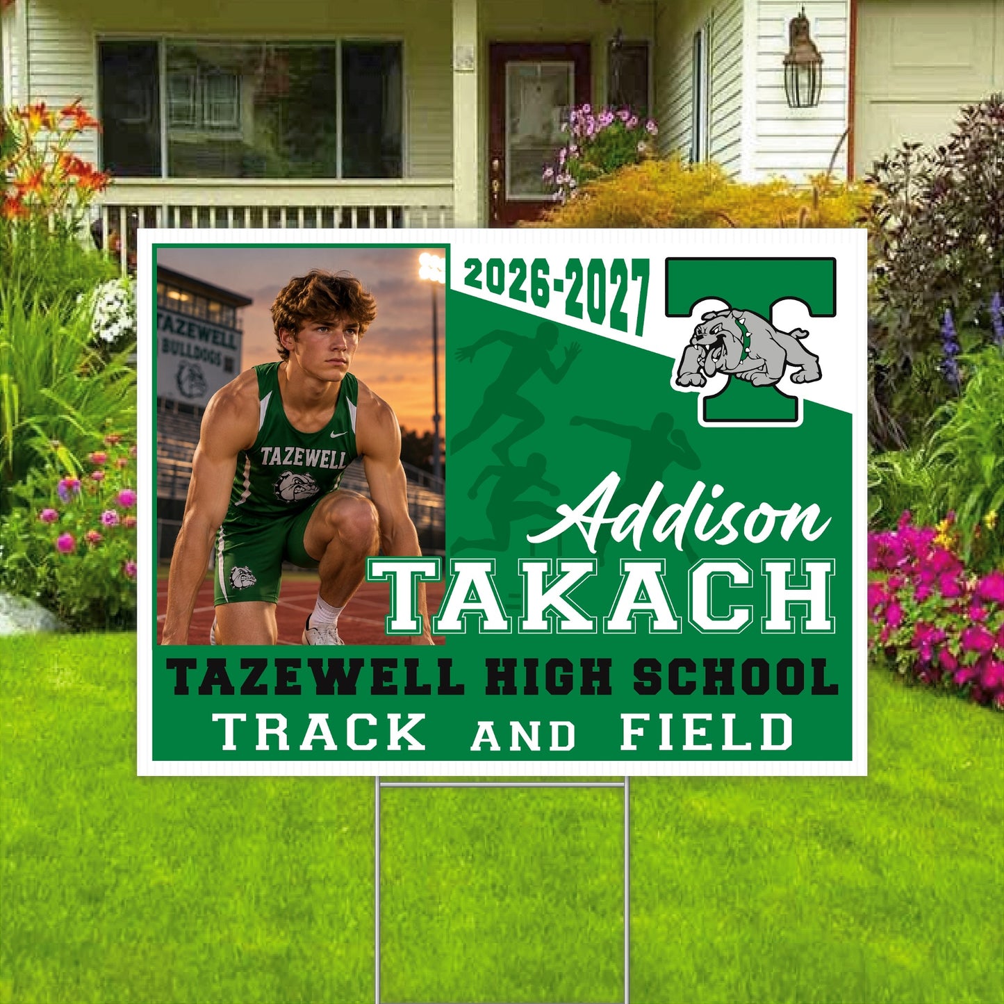 Tazewell High School Track and Field custom yard sign