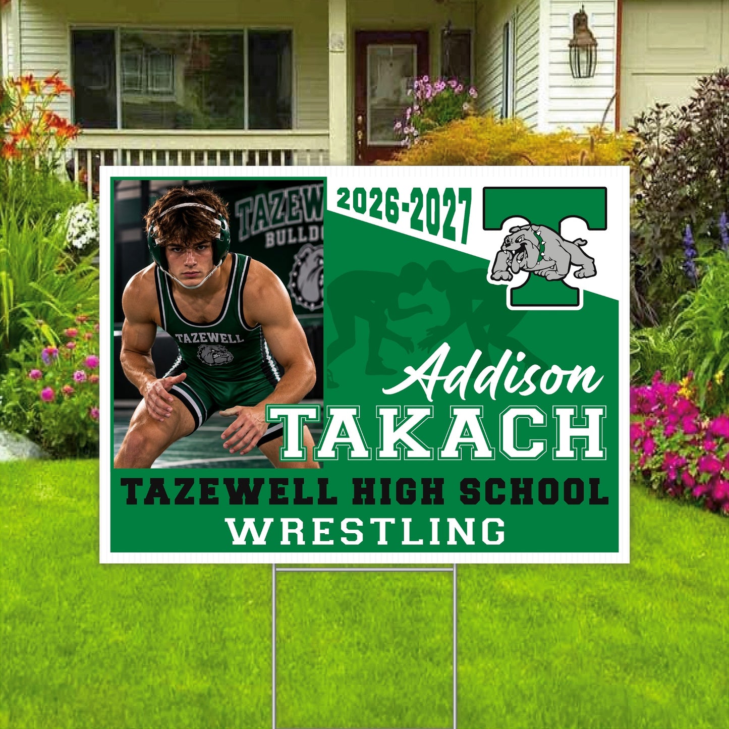 Tazewell High School Wrestling custom yard sign